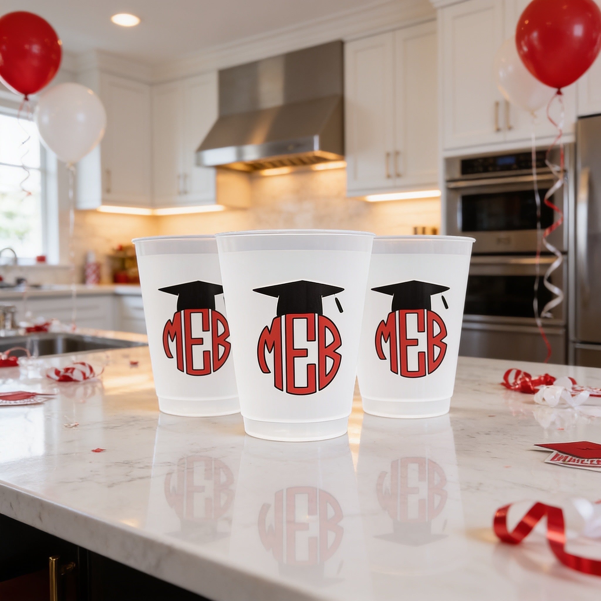 Custom Full Color Frosted Stadium Cups | Personalized Party Cups