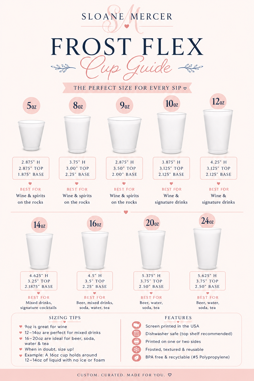 Custom Full Color Frosted Stadium Cups | Personalized Party Cups